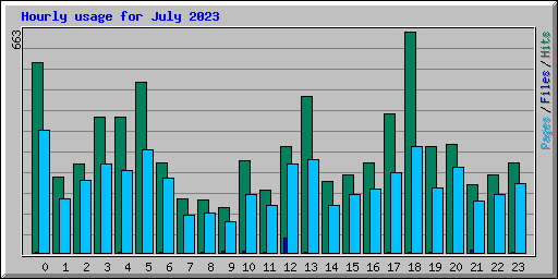 Hourly usage for July 2023