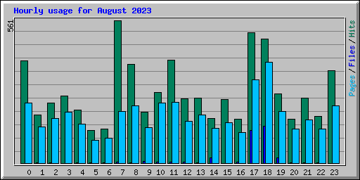 Hourly usage for August 2023