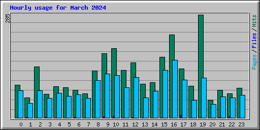 Hourly usage for March 2024